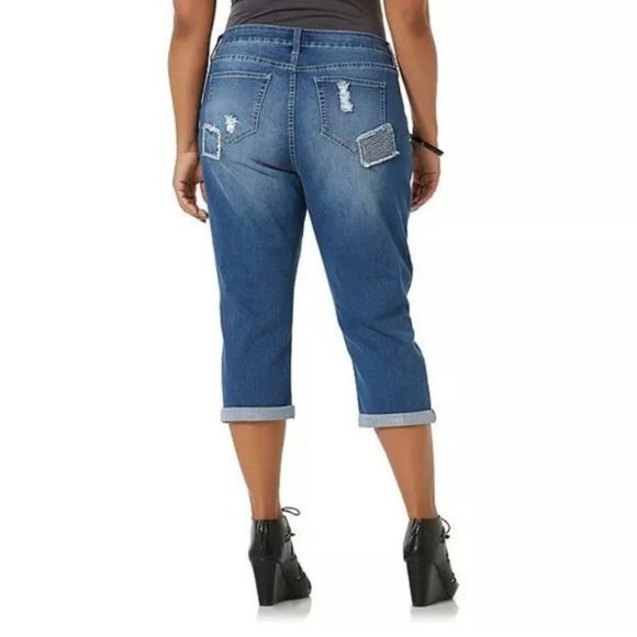 NWT Simply Emma Sz 24 Stretch Crop Capri Jeans New - Picture 4 of 6